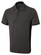 Uneek Two Tone Polo Shirt (UC117) — Charcoal/Black