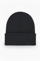 Uneek Rectangular Patch Beanie (UC411) — Black