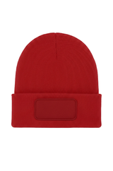 Uneek Rectangular Patch Beanie (UC411) — Red