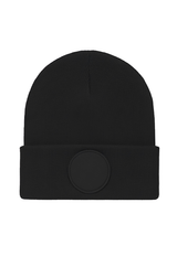 Uneek Circular Patch Beanie (UC412) — Black