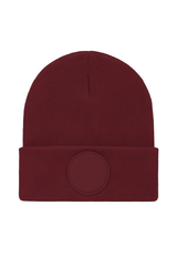 Uneek Circular Patch Beanie (UC412) — Maroon
