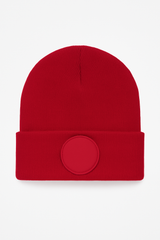 Uneek Circular Patch Beanie (UC412) — Red