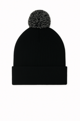 Uneek Pom Pom Beanie (UC413) — Black/Graphite Grey