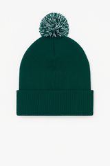 Uneek Pom Pom Beanie (UC413) — Bottle Green/Off White