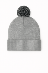 Uneek Pom Pom Beanie (UC413) — Heather Grey/Black