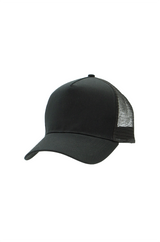 Uneek Snapback Trucker Cap (UC434) — Black/Black