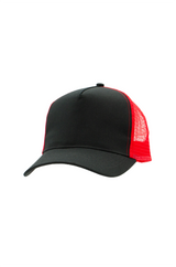 Uneek Snapback Trucker Cap (UC434) — Black/Red