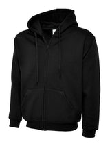 Uneek Adults Classic Full Zip Hooded Sweatshirt (UC504) — Black