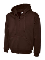 Uneek Adults Classic Full Zip Hooded Sweatshirt (UC504) — Brown