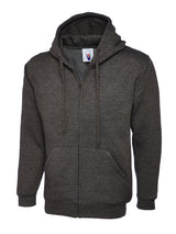 Uneek Adults Classic Full Zip Hooded Sweatshirt (UC504) — Charcoal