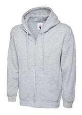 Uneek Adults Classic Full Zip Hooded Sweatshirt (UC504) — Heather Grey
