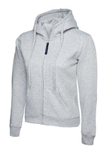 Uneek Ladies Classic Full Zip Hooded Sweatshirt (UC505) — Heather Grey