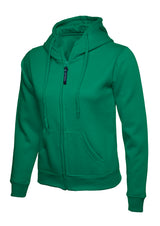 Uneek Ladies Classic Full Zip Hooded Sweatshirt (UC505) — Kelly Green