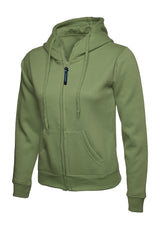Uneek Ladies Classic Full Zip Hooded Sweatshirt (UC505) — Olive