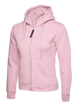 Uneek Ladies Classic Full Zip Hooded Sweatshirt (UC505) — Pink