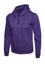 Uneek Ladies Classic Full Zip Hooded Sweatshirt (UC505) — Purple