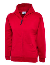 Uneek Childrens Classic Full Zip Hooded Sweatshirt (UC506) — Red