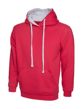 Uneek Contrast Hooded Sweatshirt (UC507) — Fuchsia/Heather Grey