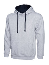 Uneek Contrast Hooded Sweatshirt (UC507) — Heather Grey/Navy