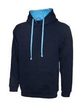 Uneek Contrast Hooded Sweatshirt (UC507) — Navy/Sky