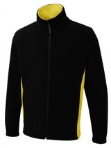 Uneek Two Tone Full Zip Fleece Jacket (UC617) — Black/Yellow