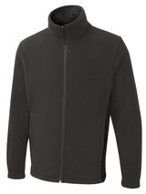 Uneek Two Tone Full Zip Fleece Jacket (UC617) — Charcoal/Black