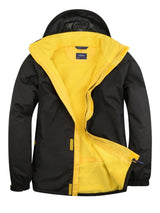 Uneek Deluxe Outdoor Jacket (UC621) — Black/Submarine Yellow