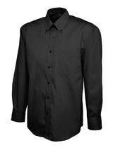 Uneek Mens Pinpoint Oxford Full Sleeve Shirt (UC701) — Black