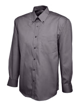 Uneek Mens Pinpoint Oxford Full Sleeve Shirt (UC701) — Charcoal