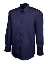 Uneek Mens Pinpoint Oxford Full Sleeve Shirt (UC701) — Navy