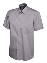 Uneek Mens Pinpoint Oxford Half Sleeve Shirt (UC702) — Charcoal