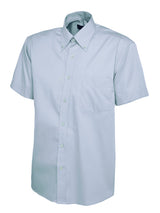 Uneek Mens Pinpoint Oxford Half Sleeve Shirt (UC702) — Light Blue