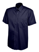 Uneek Mens Pinpoint Oxford Half Sleeve Shirt (UC702) — Navy