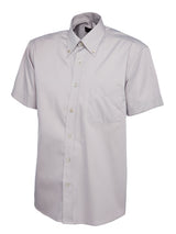 Uneek Mens Pinpoint Oxford Half Sleeve Shirt (UC702) — Silver Grey