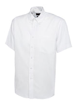 Uneek Mens Pinpoint Oxford Half Sleeve Shirt (UC702) — White