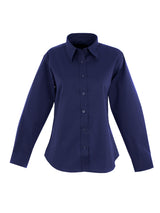 Uneek Ladies Pinpoint Oxford Full Sleeve Shirt (UC703) — Navy