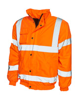 Uneek High Visibility Bomber Jacket (UC804) — Orange