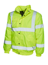 Uneek High Visibility Bomber Jacket (UC804) — Yellow