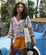Organic cotton wave print maxi tote — lifestyle 5