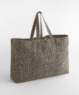 Leopard print canvas oversized tote bag — lifestyle 3