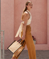 Natural starched jute midi tote — lifestyle 3
