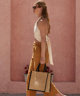 Natural starched jute midi tote — lifestyle 6