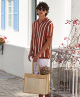 Cotton pocket natural starched jute shopper — lifestyle 5