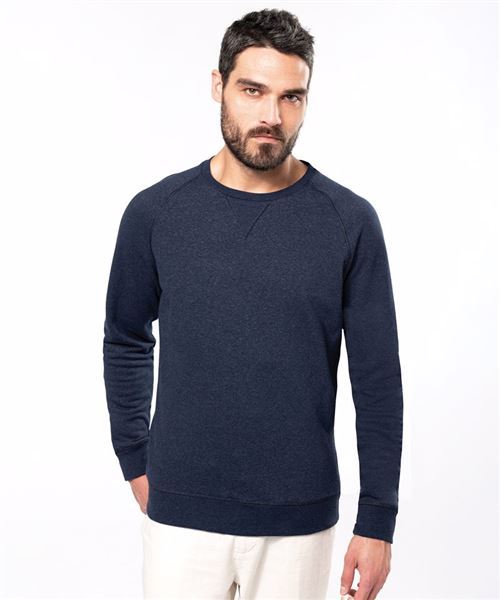 Men s organic cotton crew neck raglan sleeve sweatshirt KB480 Clothing Wear