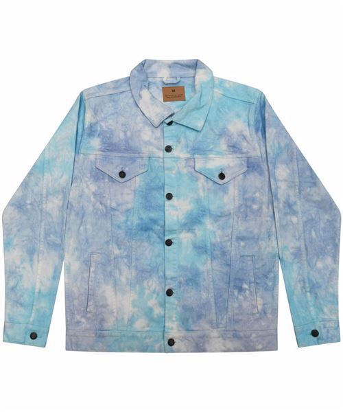 Tie Dyed White Denim Jacket